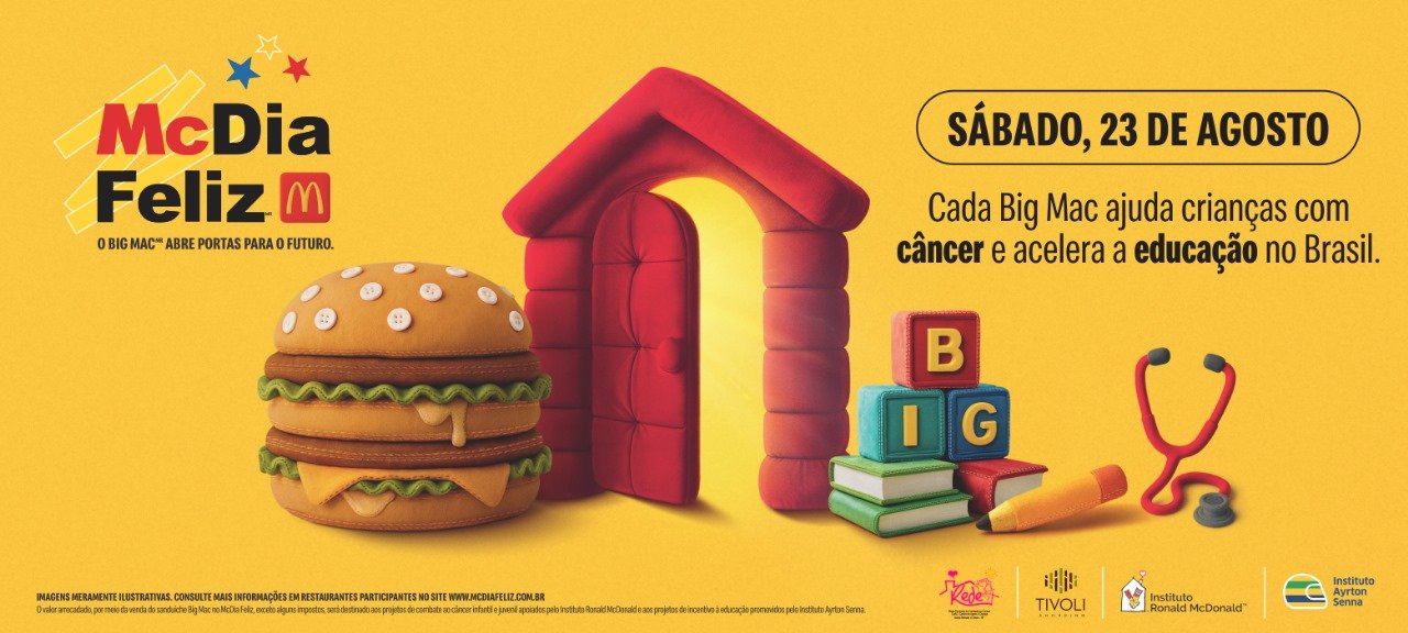 McDia Feliz 2025 acontece neste sábado (23) no McDonald's do Tivoli Shopping