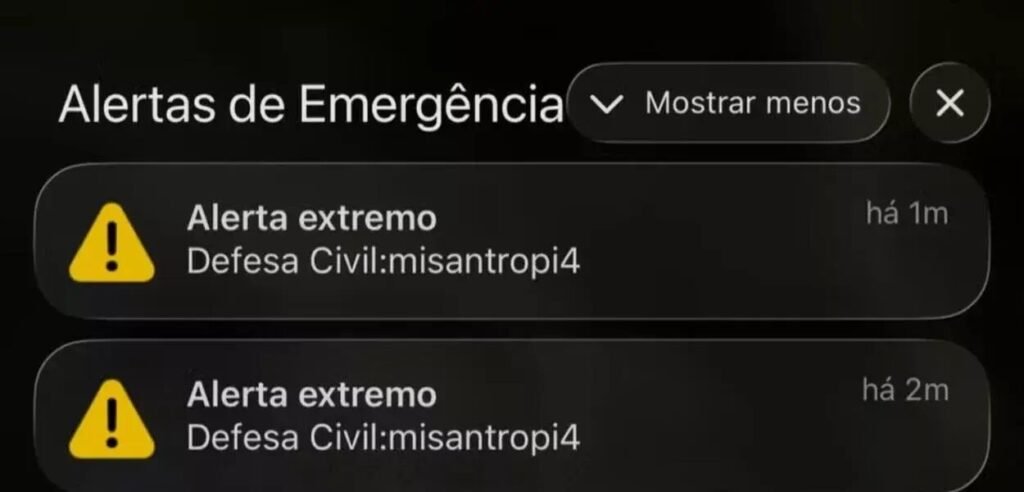 Alerta misterioso com a palavra “misantropia” em celulares gera investigação das autoridades