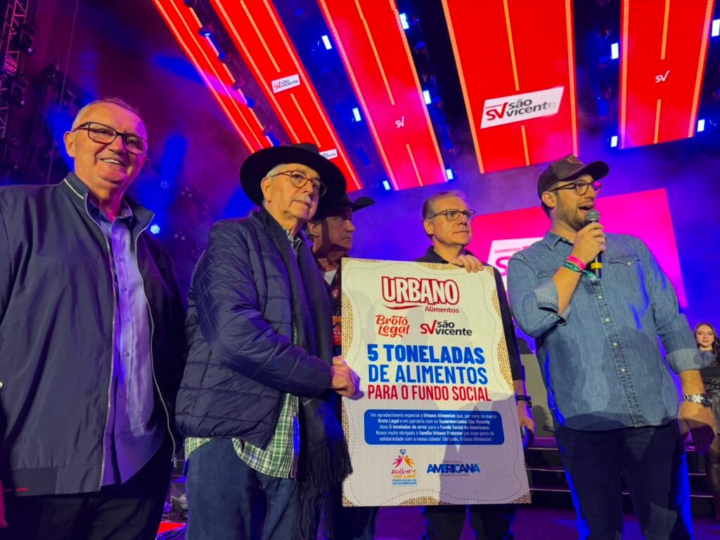 Supermercados São Vicente doam 5 toneladas de alimentos ao Fundo Social na Festa do Peão de Americana