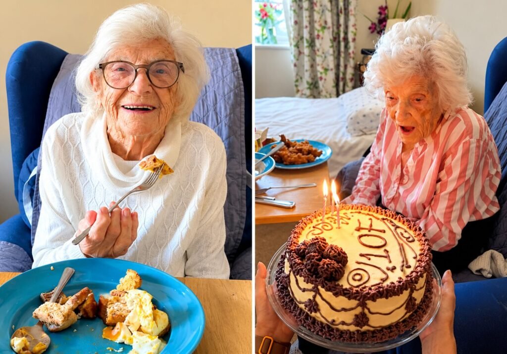 Idosa faz 107 anos e diz que a receita para chegar lá é bacon, ovos, balas de goma e amor