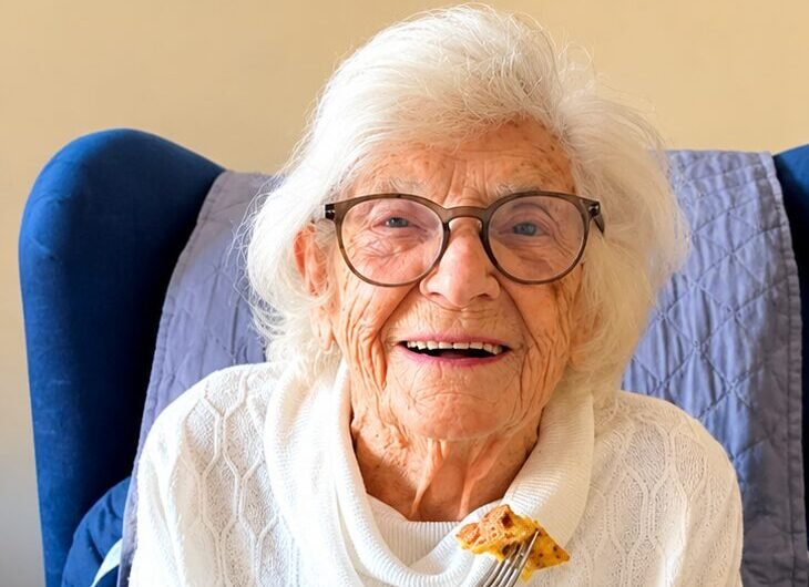 Idosa faz 107 anos e diz que a receita para chegar lá é bacon, ovos, balas de goma e amor