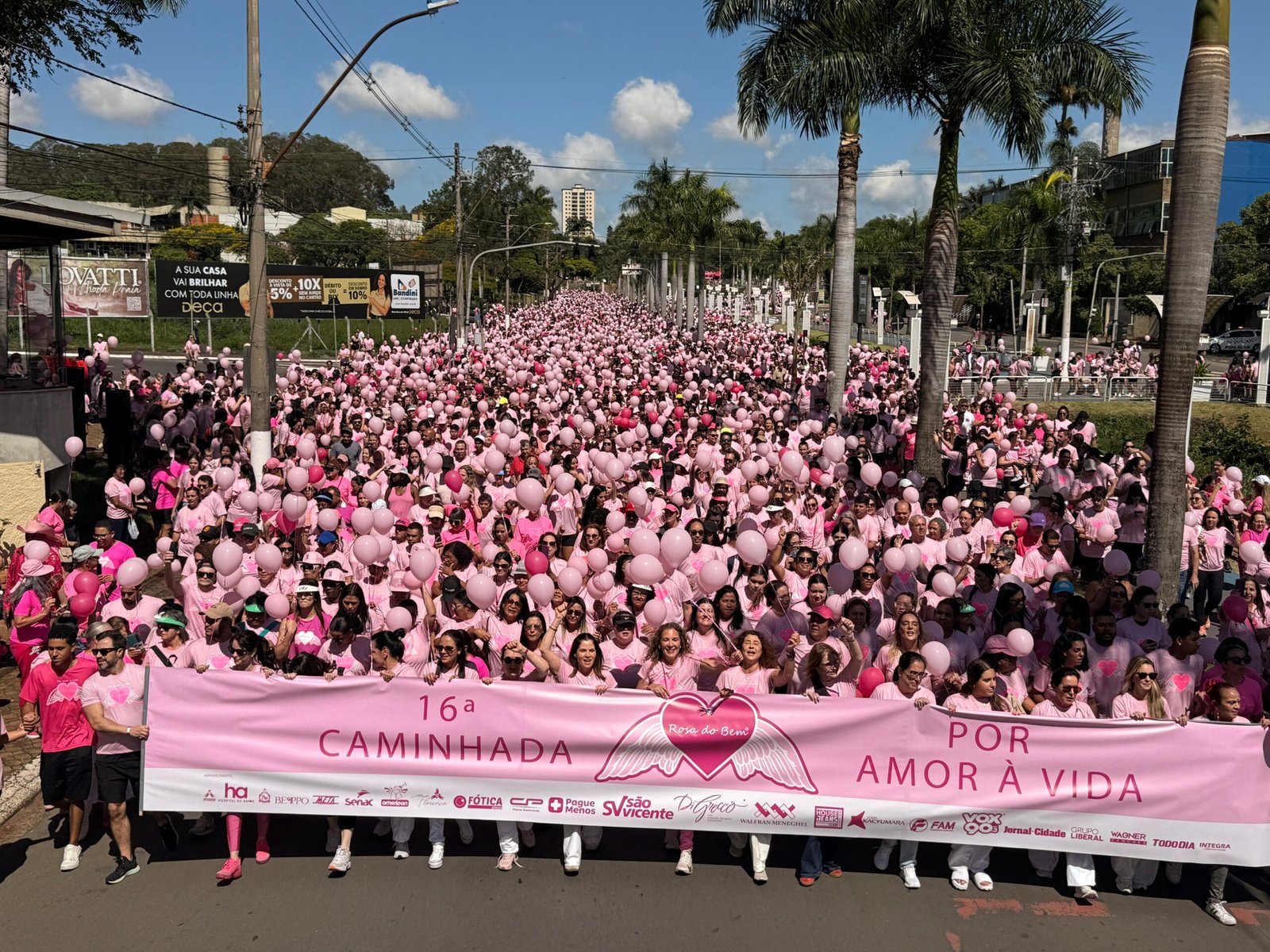Mais de 10 mil pessoas participam da 16ª Caminhada do Rosa do Bem em Americana